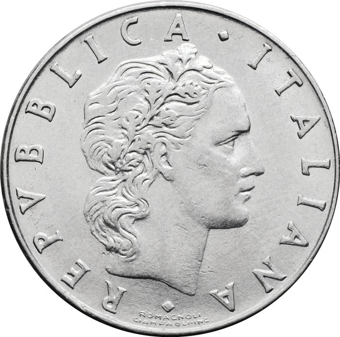 50 лир 1954-1989 Италия XF-AU