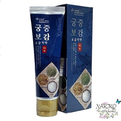 Гелевая зубная паста MUKUNGHWA Xyldent с солью, витамином E и Экстрактами трав, с пониженным содержанием фтора 528 ppm, 110 гр.