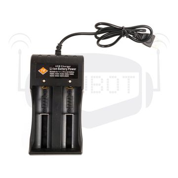 Универсальное зарядное 2 слота для АКБ 10440 - 18650 от USB