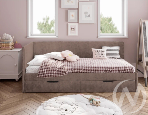 Кровать Лео 0;8 КР-49 (белый/маренго)