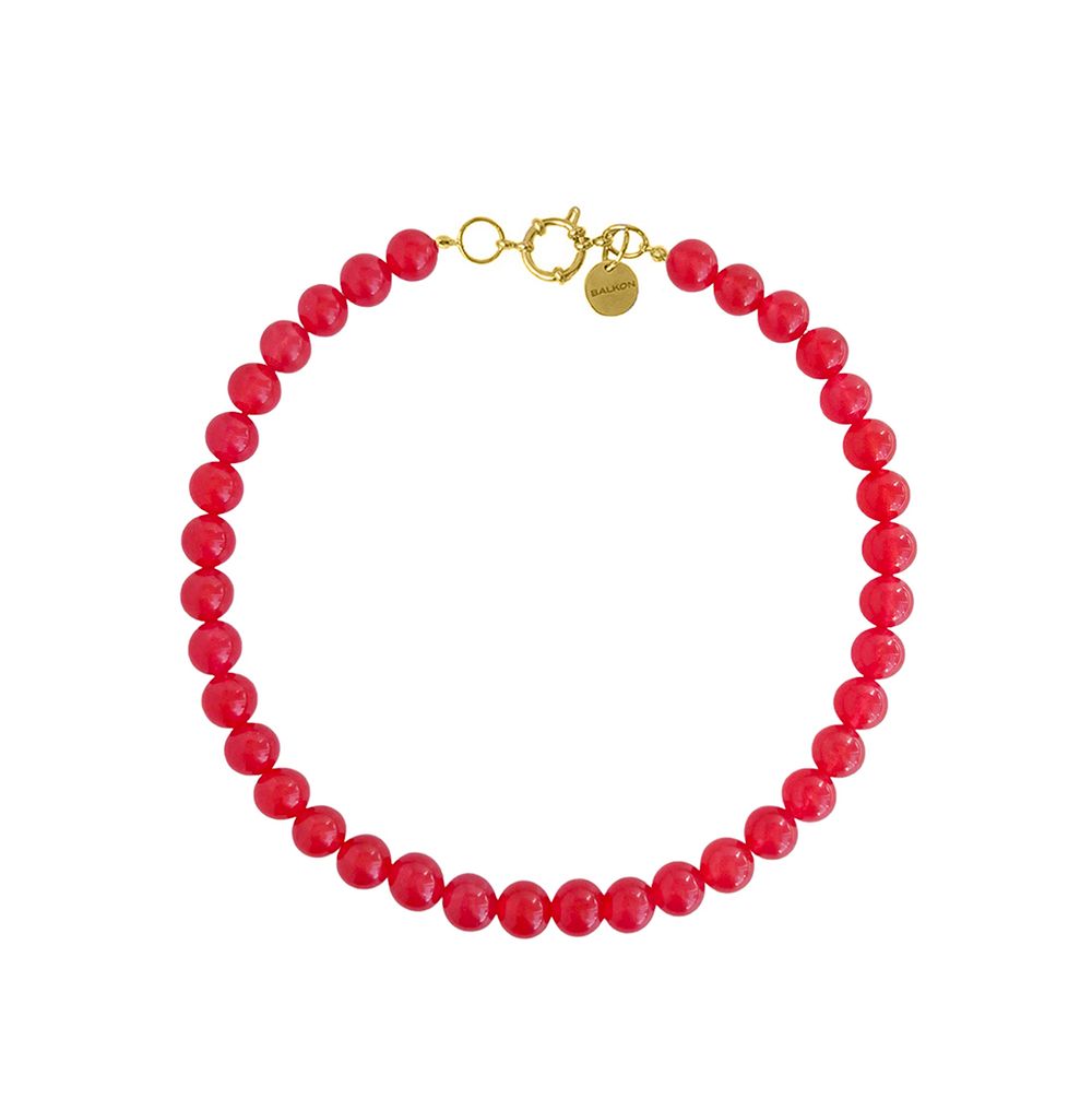 Колье Red из бусин камня
