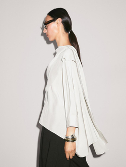 Massimo Dutti Короткая накидка из струящейся ткани с рукавами, натуральный, кремовый