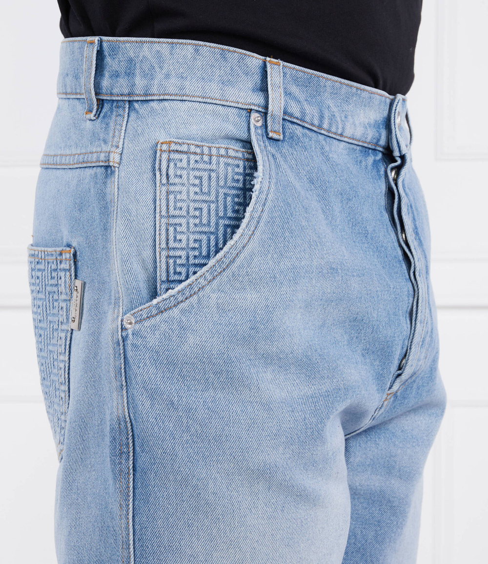 Джинсы Balmain - голубой(AH1MM000 DD09)