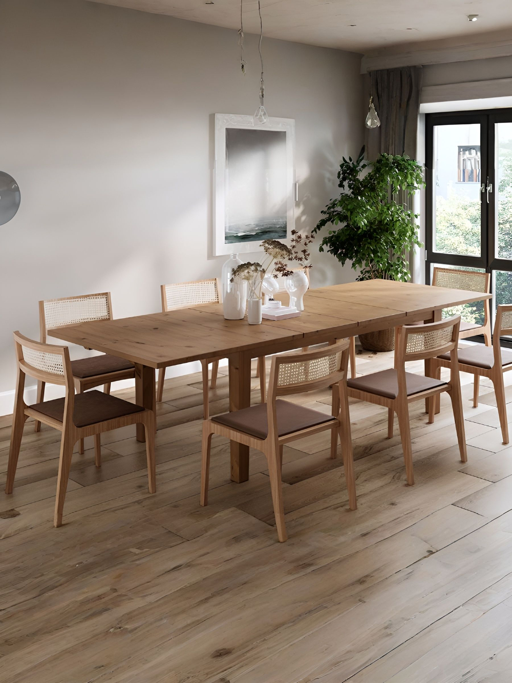 IKEA Обеденный стол раздвижной STORNAS, 201/293*105, из массива сосны, коричневый, ШАНЬ (СТОРНАС ИКЕА)