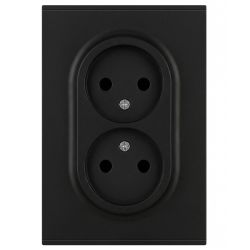 Розетка ЭРА Arktik 16-2107-05 без заземления двойная 2X2P 16А-250В антрацит | Эра Arktik