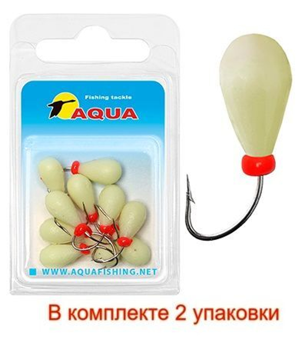 Мормышка фосфорная №80 КАПЛЯ корюшиная, 10шт