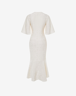 Платье миди из вискозы со струящимися рукавами