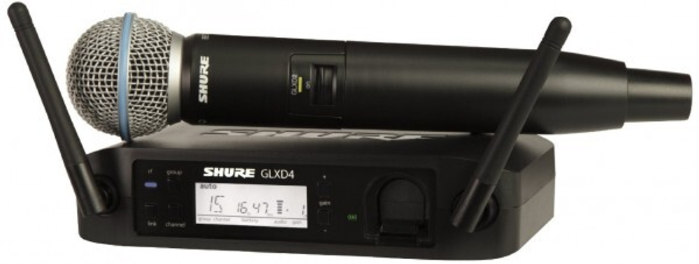SHURE GLXD24E/B58 Z2 2.4 GHz цифровая вокальная радиосистема с капсюлем динамического микрофона BETA 58