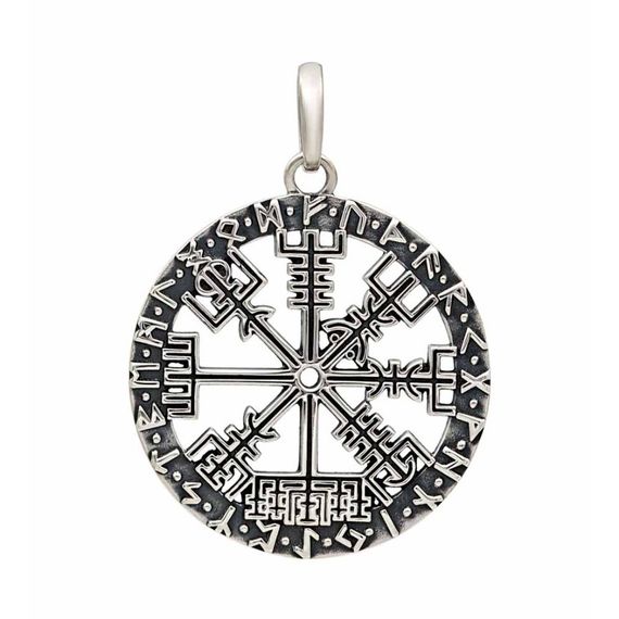 Подвеска «Вегвизир» из серебра, вид спереди