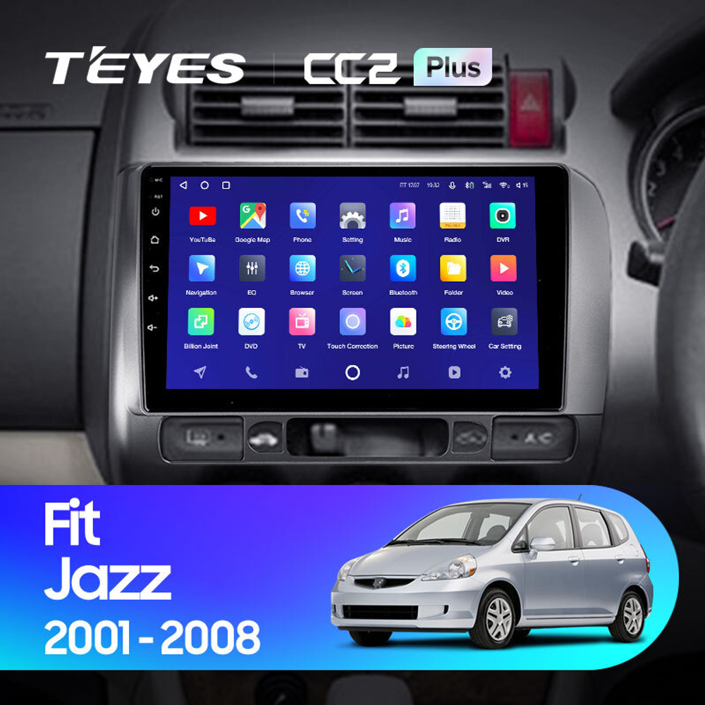 Teyes CC2 Plus 9" для Honda Fit, Jazz 2001-2008 (прав)