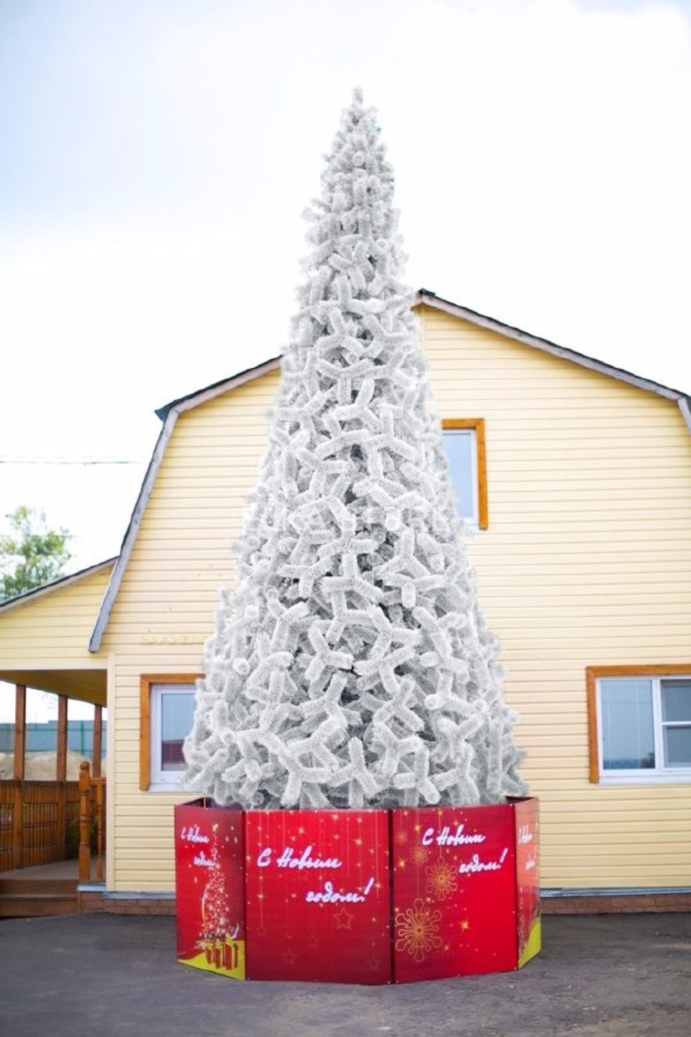 Уличная елка ствольная "Альпийская белая сосна" (Леска белая) 14 м