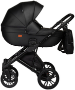 Детская коляска Indigo Mio Eco 3 в 1 с автокреслом Avionaut Cosmo Beige 01 черная кожа