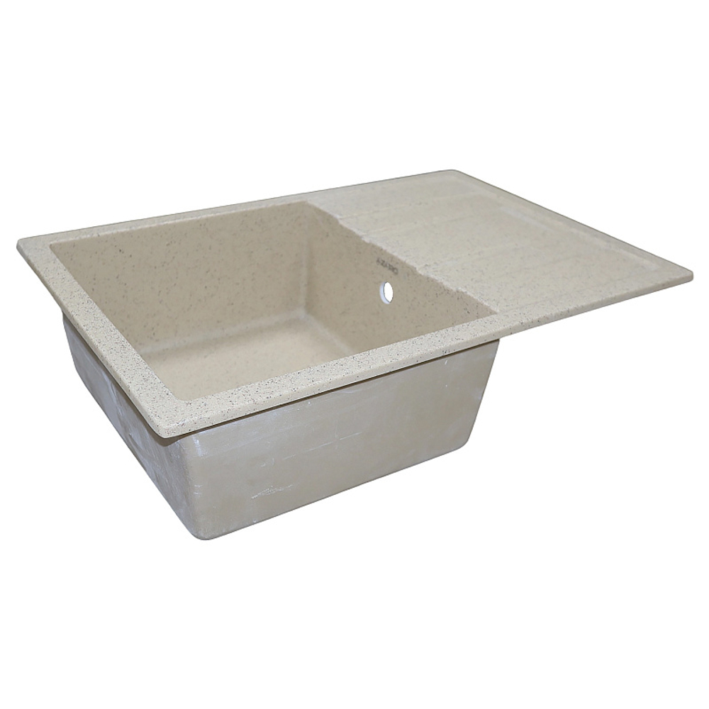 Кухонная мойка AZARIO Rio 750x505x185 искусственный мрамор, с "крылом", сифон в комплекте, цвет песочный (CS00105228)