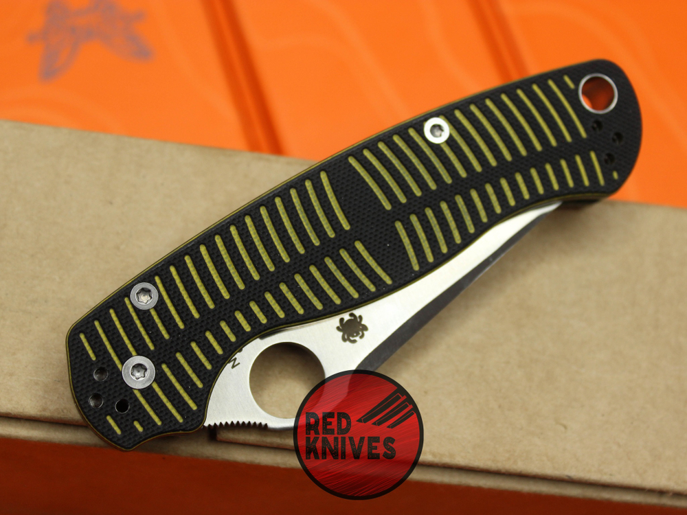 Нож Spyderco ParaMilitary 2 Salt TANTO - расцветка пчела, клинок танто