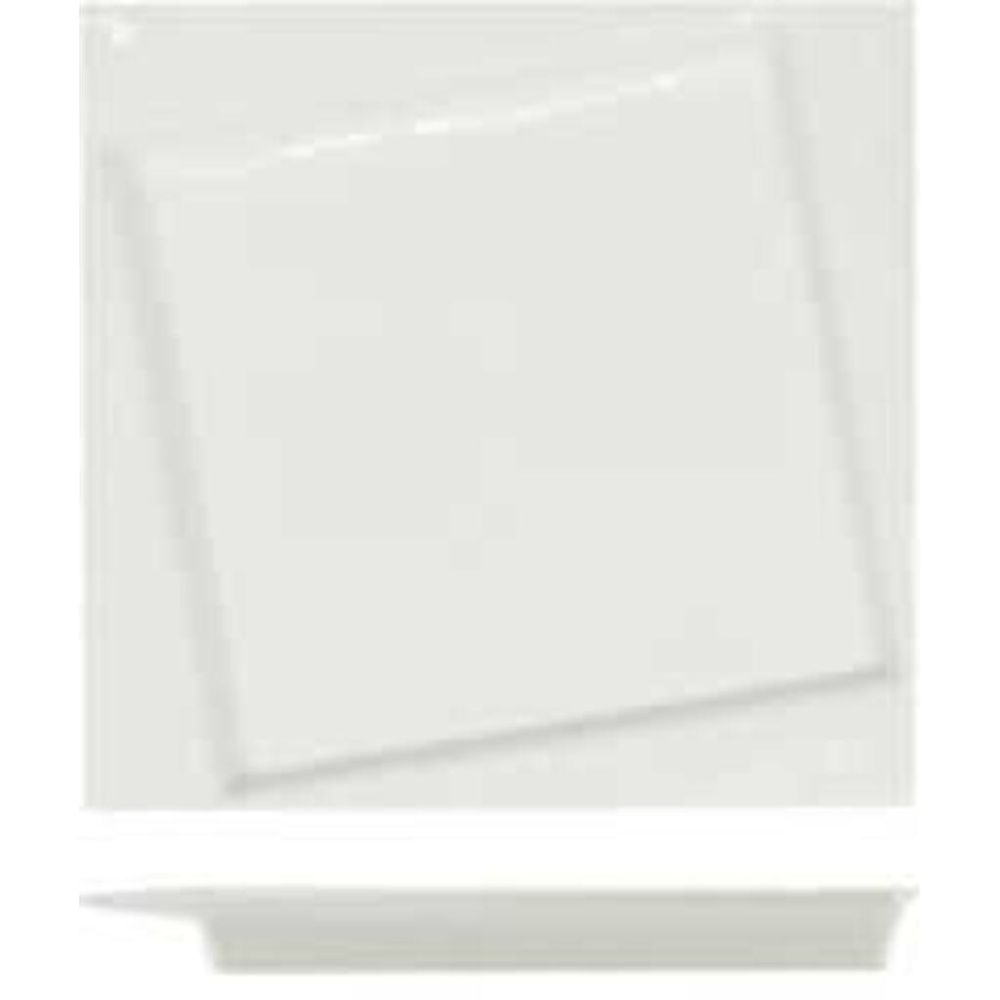 Тарелка 20,8*20,8 см квадратная смещенное дно белая фарфор P.L. Proff Cuisine [1]