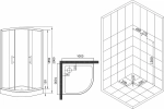Душевой уголок ESBANO ESR-8025 ESUGR8025 100x100 стекло рифленое, матовое/профиль хром