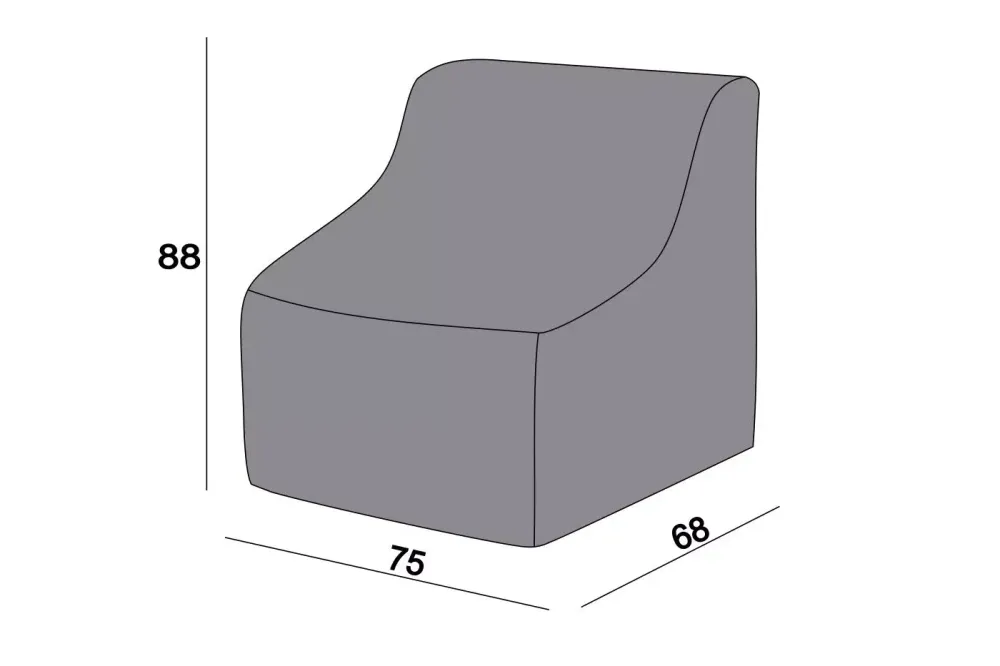 Защитный чехол на модуль Лунго прямой 74×86×65 см, цвет темно-серый