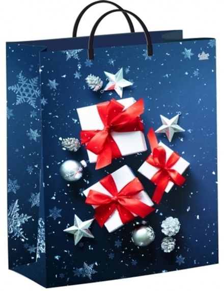 Подарочные пакеты "Новогодние подарочки" 30х40+10см 150мкм (1/40шт)