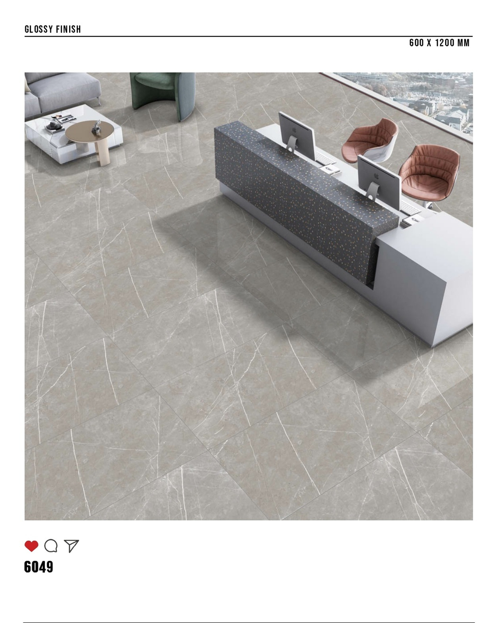 Керамогранит glossy №1 60х120, 6049
