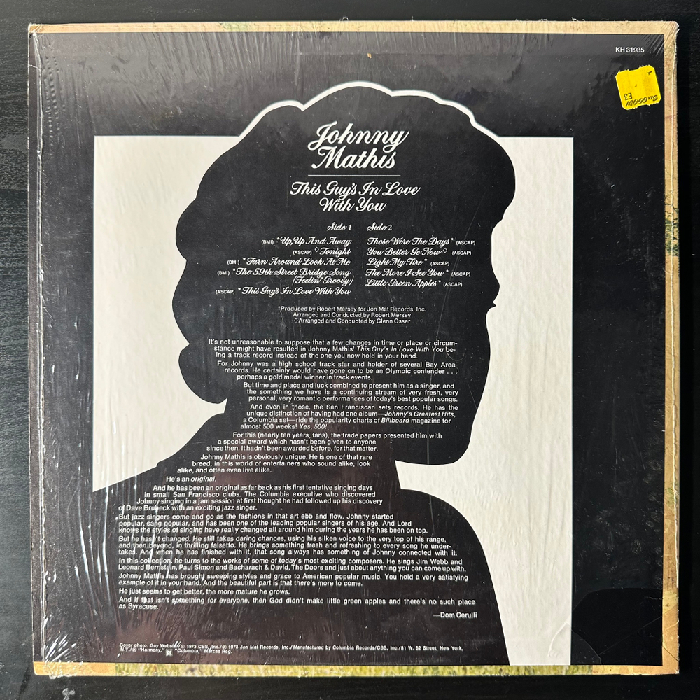 Johnny Mathis ‎– This Guy's In Love With You (США 1973г.)