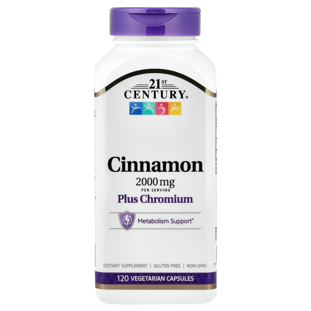 21st Century, корица с хромом, 120 вегетарианских капсул