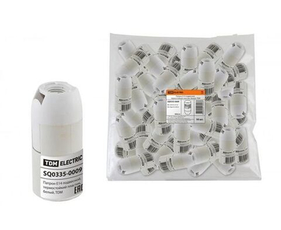 Патрон Е14 подвесной, термостойкий пластик, белый, TDM SQ0335-0009 (упаковка 10 шт)