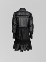 Платье Xinran Studio на пуговицах кружевное с воланами внизу