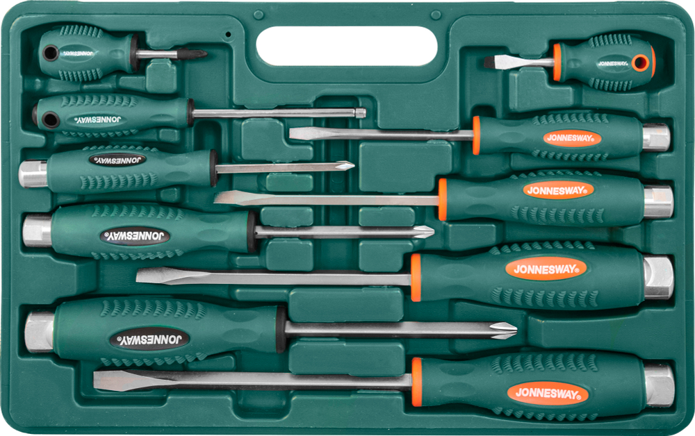 D70PP10S Набор отверток стержневых ударных, силовых под ключ, 10 предметов