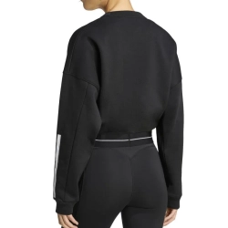 Женская теннисная куртка Adidas Hyperglam 3-Stripes Cropped Crewneck - black
