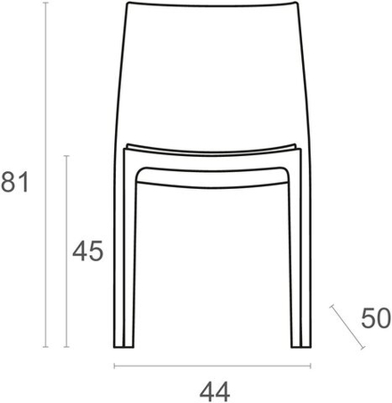 Комплект пластиковой мебели Siesta Contract Sky 80 Maya, белый