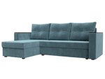 Диван угловой Атланта без стола левый угол, Бирюзовый, Велюр, 117034L