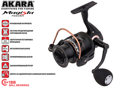 Катушка рыболовная Akara Magista Feeder 5+1bb