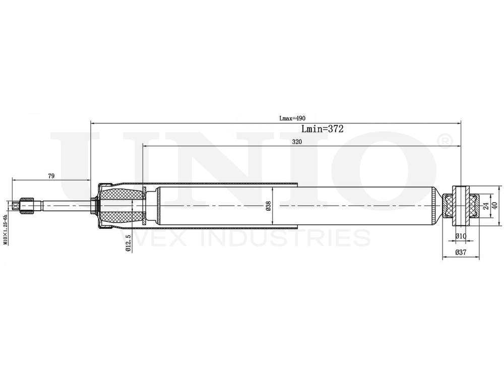 Амортизатор газовый задней подвески UNIO SAB-10665
