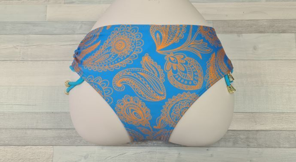 Плавки с регуляцией высоты и узором пейсли (Размер: XXXL) (Цвет: голубой)