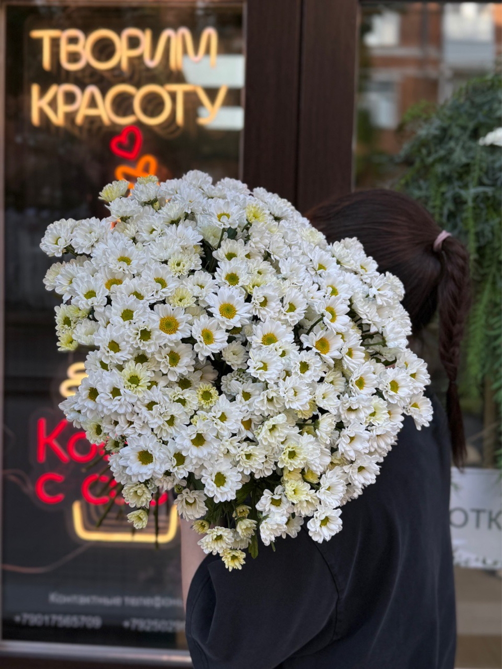 Кустовая Хризантема Сантини белая
