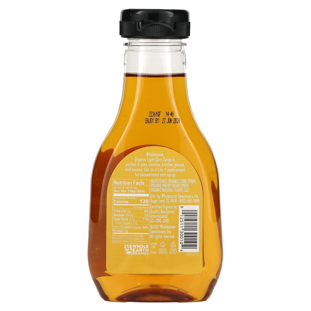 Wholesome Sweeteners, Органический легкий кукурузный сироп, 228 г (7,7 жидк. унц.)