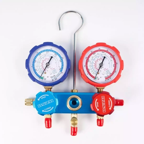 Манометрический коллектор DSZH CT-136G (R22/134/404/407/410, 2-х вентильный; манометры 68мм, алюминиевый корпус со смотровым стеклом)