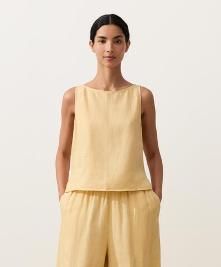 Oysho Топ из 100% льна, светло-желтый