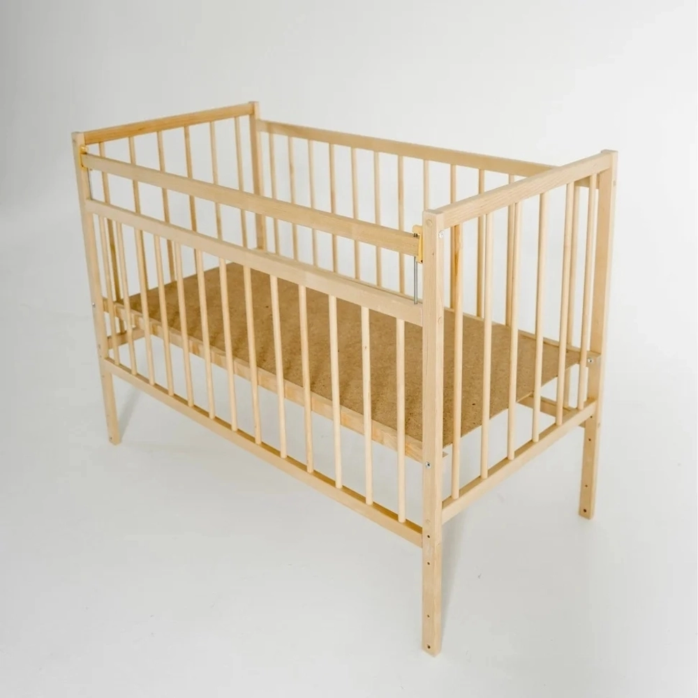 Кроватка детская Промтекс Мини ПЛК натуральный колесо