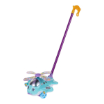 Каталка на палке Вертолет 58см, цвет розовый, пакет 340