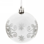 Новогодние шары 7см (набор 3 шт) «Павлиний хвост», серебро