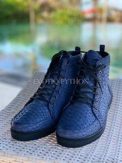 Высокие кеды из кожи питона SH-148