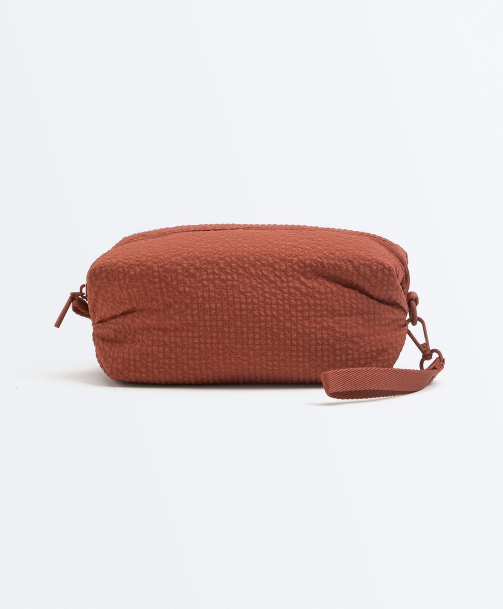 Oysho Текстурированная косметичка, терракотовый