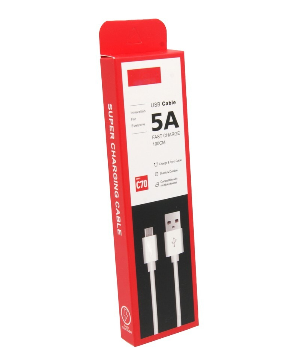Кабель USB - Micro Huavei C70 (белый) 1м