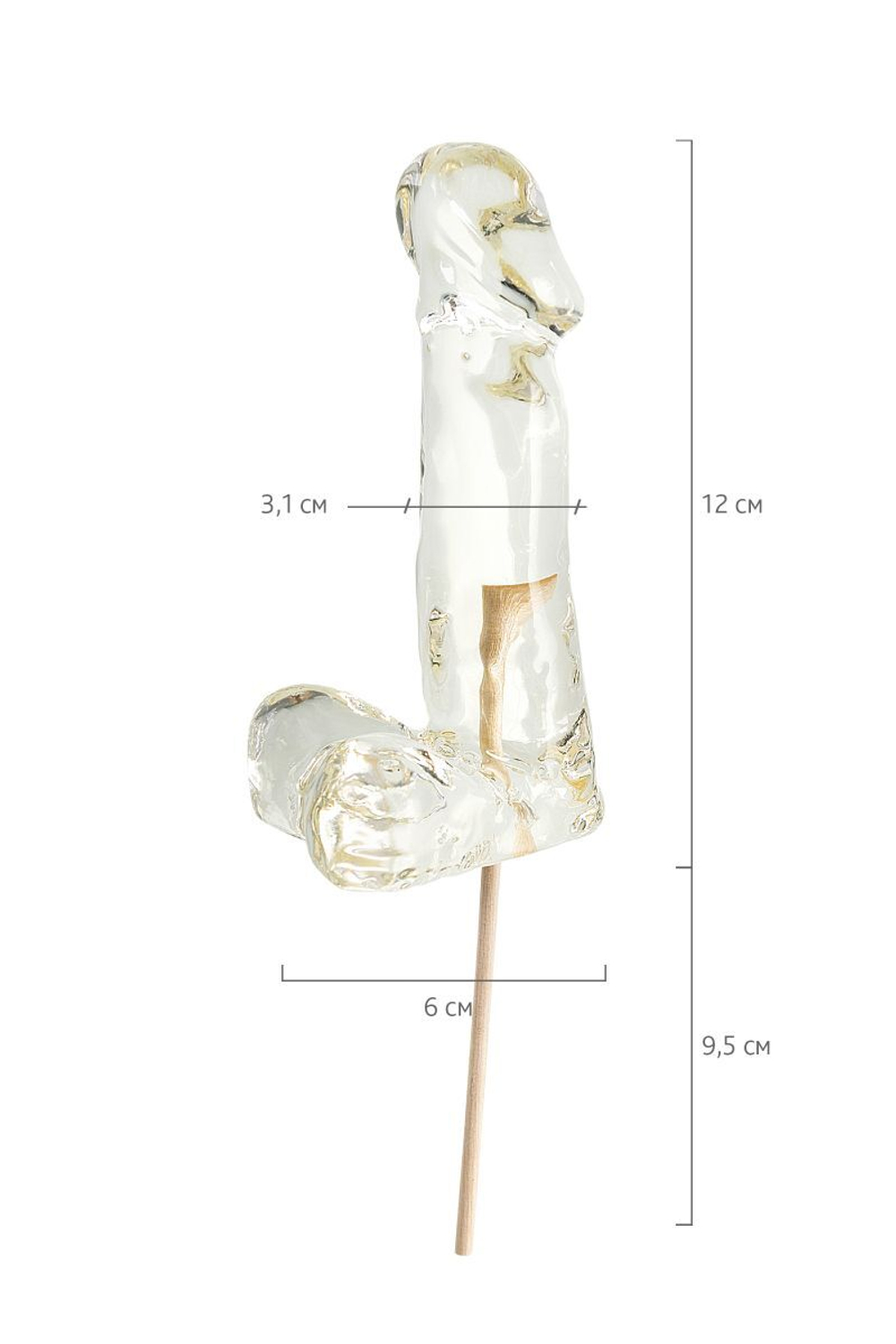 Прозрачный леденец в форме пениса со вкусом пина колада (Цвет: прозрачный)