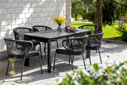 "Венето" обеденный стол из HPL 160х80см, цвет "серый гранит", каркас черный