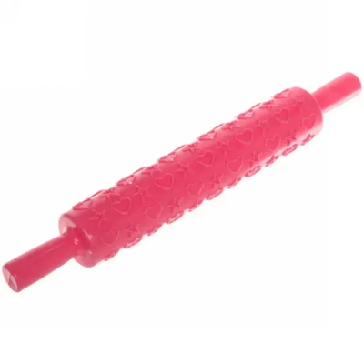 Скалка пластмассовая фигурная «Звездочки-сердечки» 37*5см