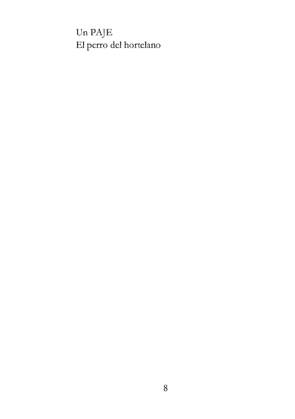 El Perro Del Hortelano | Lope de Vega