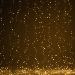 Светодиодная новогодняя гирлянда ЭРА ENIZ-800W занавес Роса-мишура 3*2 м теплый свет 800 microled IP20 | Гирлянды