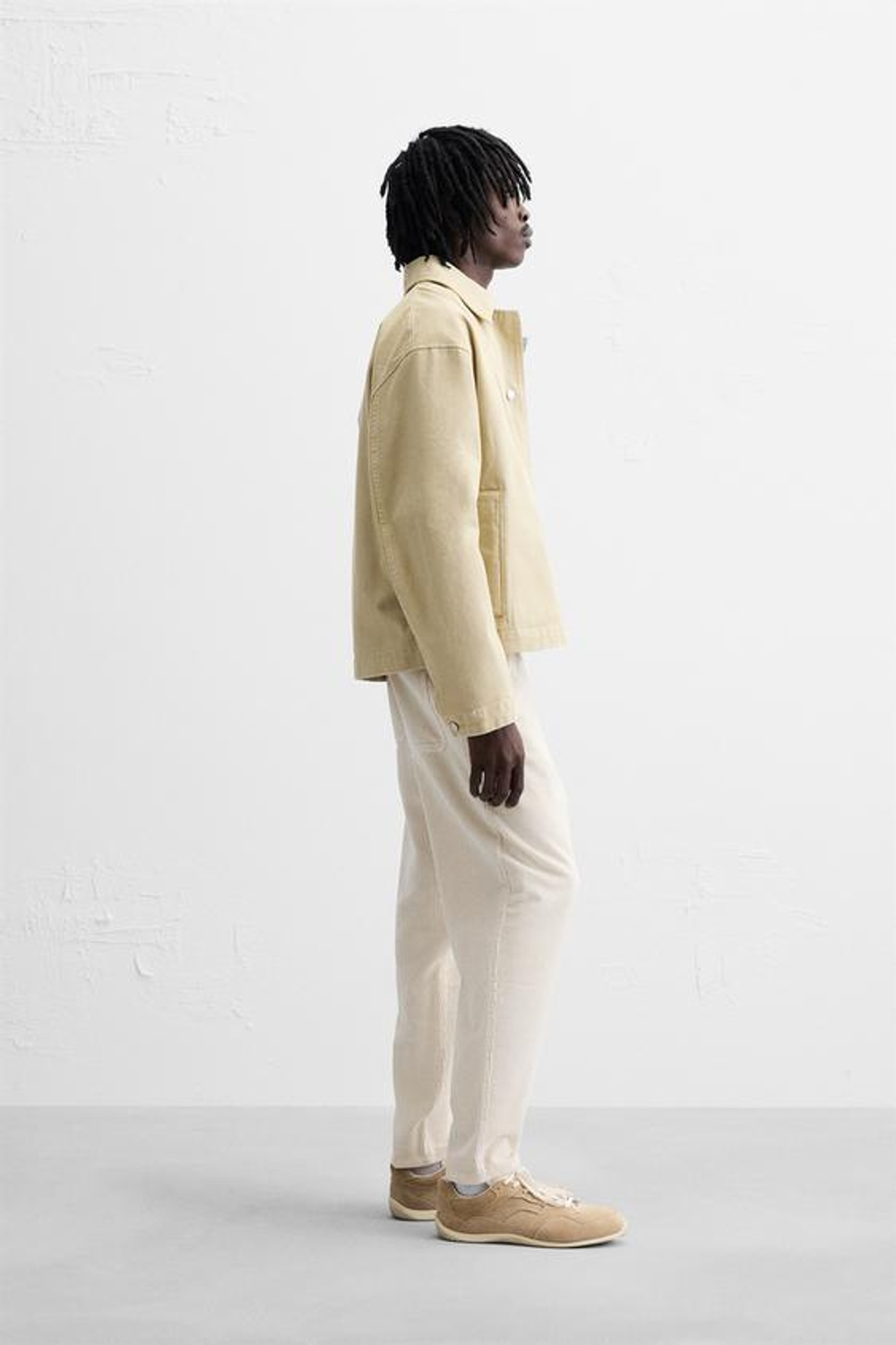 ZARA ВЕЛЬВЕТОВЫЕ БРЮКИ CARROT FIT, ЭКРЮ